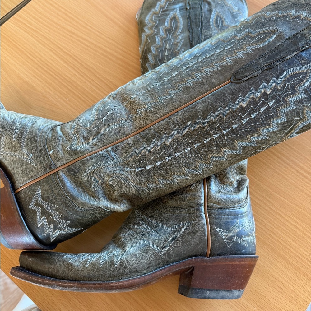 Lucchese Military Green Priscilla Western Boots